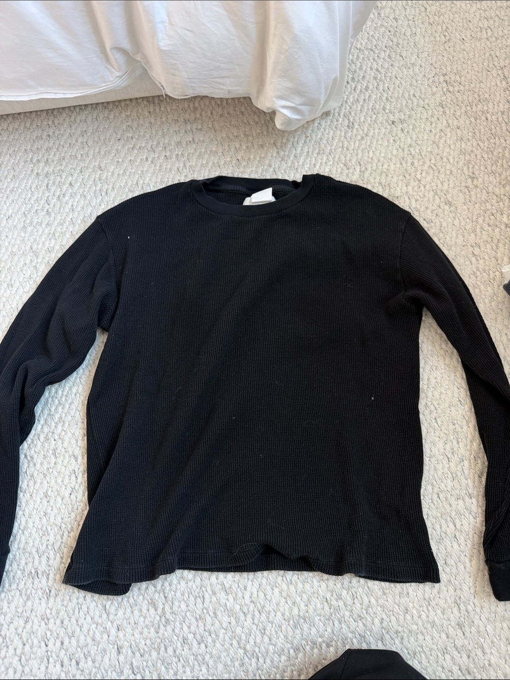 Joe's Jeans Black Long Sleeve Thermal Tee